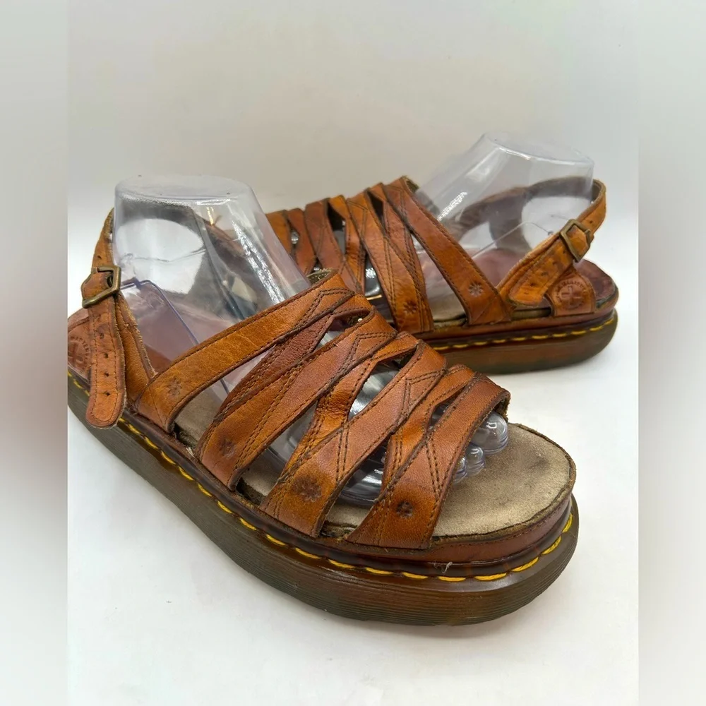 Vintage Dr. Martens Daisy Brown Leather Fisherman Sandals Chunky Women’s SZ 10 - Picture 17 of 17